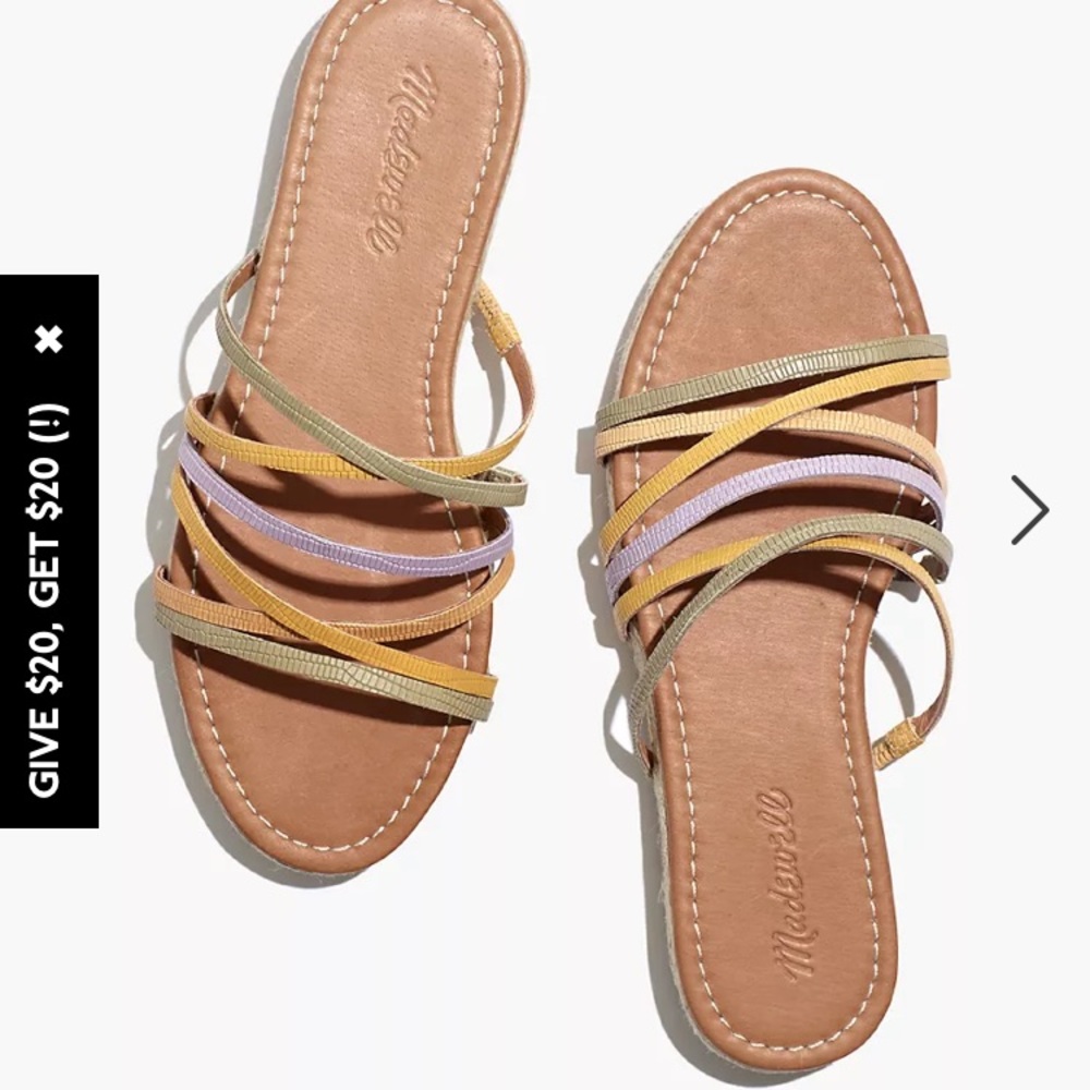 NEW Madewell Sandal with Pastel straps Size 7.5